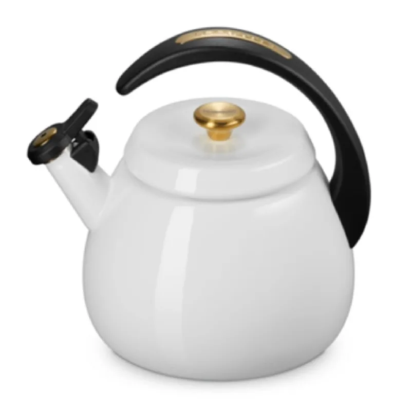 CHALEIRA CLOCHE LE CREUSET 2,1L PUXADOR DOURADO EM AÇO INOX ESMALTADO BRANCO 40111010101000