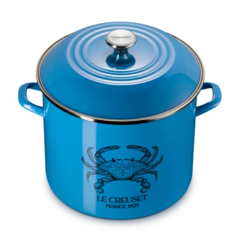 STOCKPOT LE CREUSET CARANGUEJO 15,1L 30CM EM AÇO ESMALTADO COM PUXADOR INOX LIGHT MARSEILLE 56026815972503