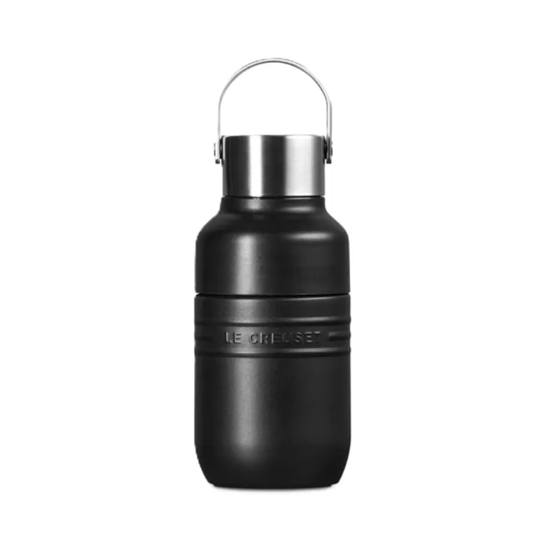 GARRAFA TÉRMICA LE CREUSET ON THE GO 250ML EM AÇO INOX BLACK MATTE 41066250000001
