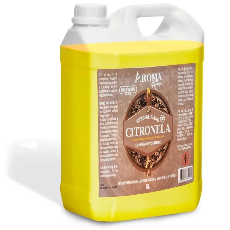 Óleo Essencial De Citronela Para Lamparinas E Lampião 5 Lts