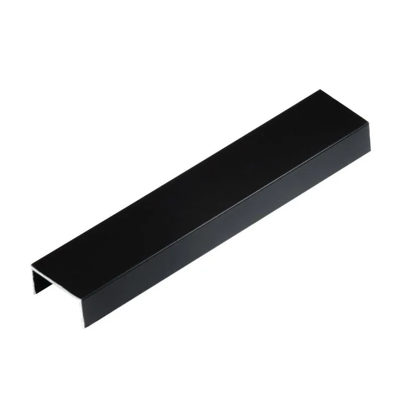 Perfil De Alumínio Para Acabamento 10mm X 2,0cm Luxor Black Matte Viscardi Preto Fosco