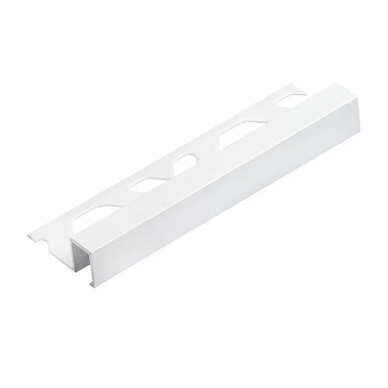 Perfil De Alumínio Para Acabamento 10mm X 1,2cm Firenze Blanc Viscardi - Caixa Com 5 Unidade - Branco Brilho