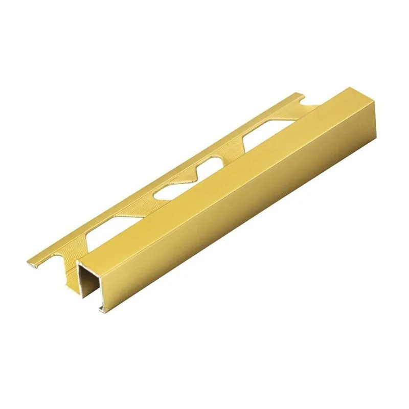 Perfil De Alumínio Para Acabamento 10mm X 1,2cm Firenze Golden Matte Viscardi - Caixa Com 5 Unidade - Dourado Fosco