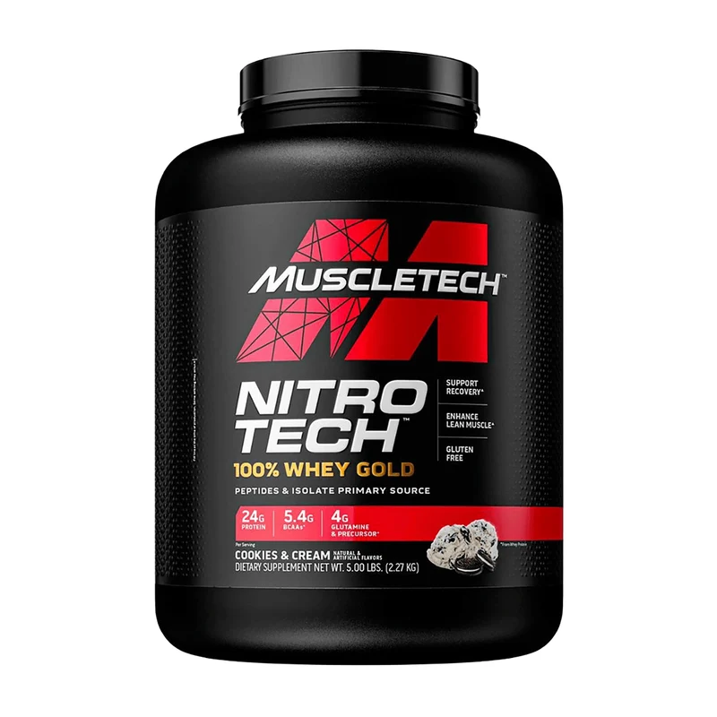 Nitro Tech Gold, Muscletech Whey Protein 5 Lb COOKIES