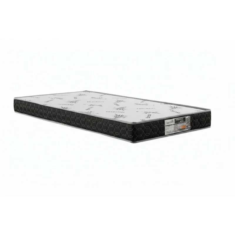 Colchão Solteiro Anti Alérgico D33 Liso Sleep 78x20cm Gold Branco/Preto Branco / Preto