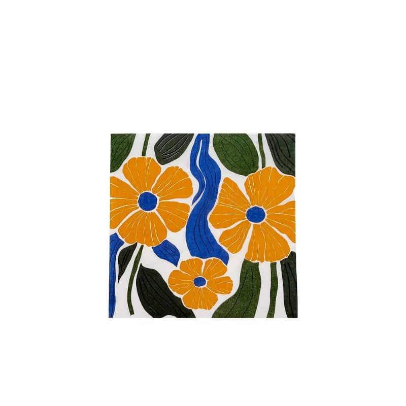 Guardanapo Quadrado Blosson Fetély 16cm Laranja 10un