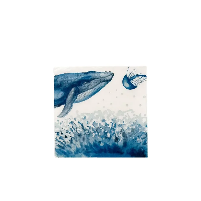 Guardanapo Quadrado Fetély Ocean Blue 16cm 10 Unidades
