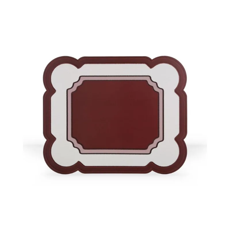 Jogo Americano Cadre Fetély Retangular 40cm Vinho 6un