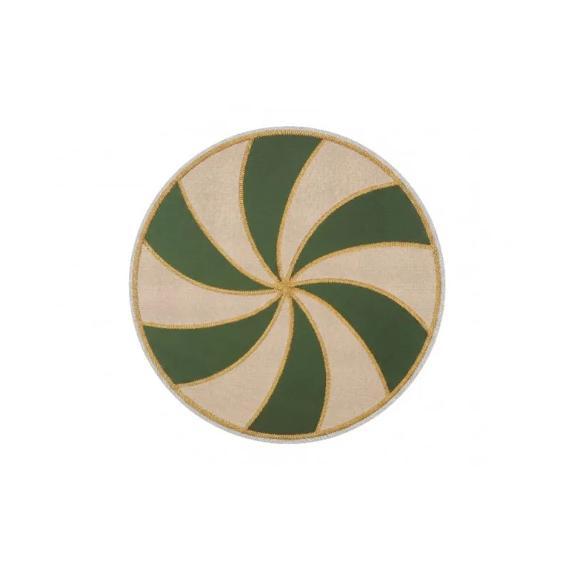 Jogo Americano Redondo Spirale Fetély 38cm Verde 6 Unidades