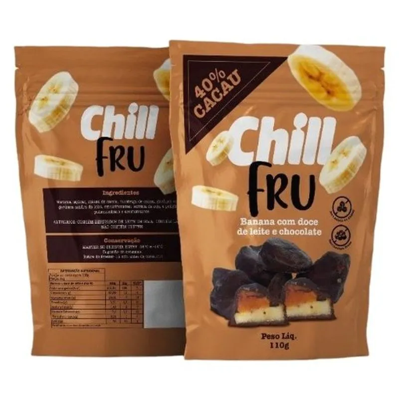 Banana Congelada com Doce de Leite e Cobertura de Chocolate Chilli Fru 110g