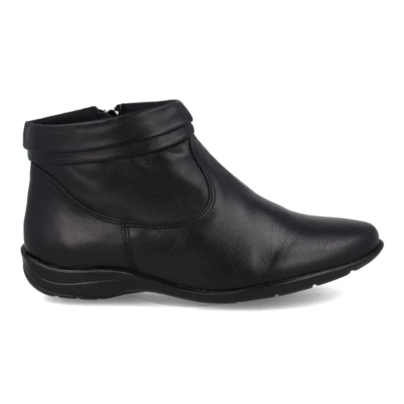 Bota Osc Cano Baixo Couro Feminina Preta 37