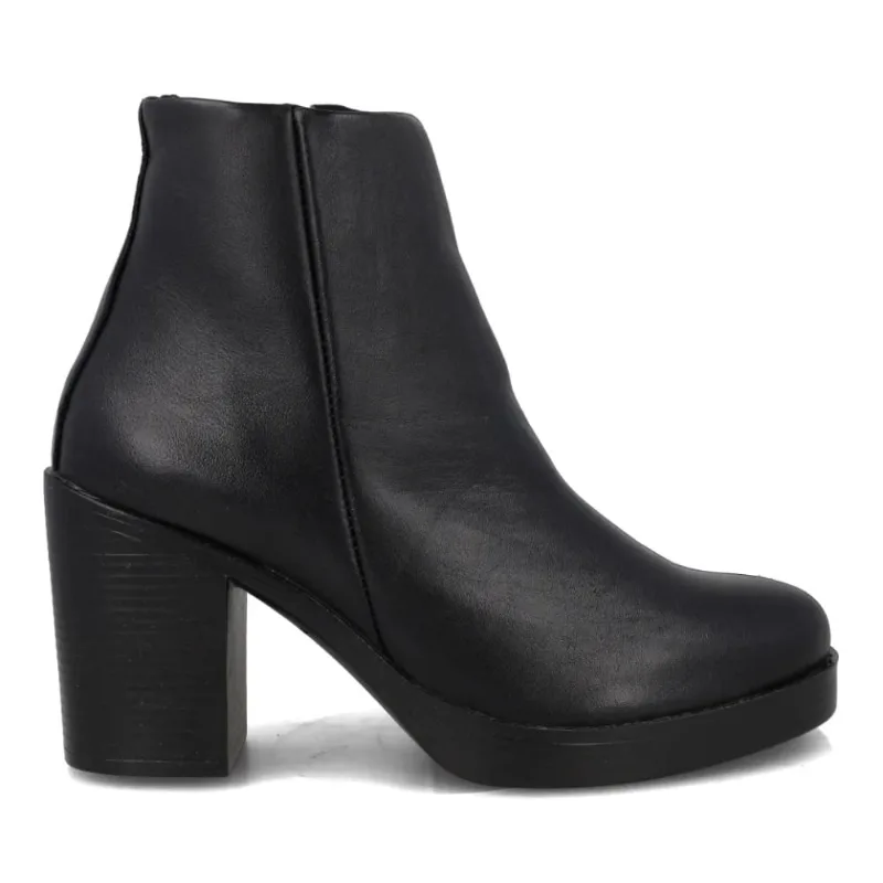 Bota Cano Baixo OSC Feminina Preta Couro 35