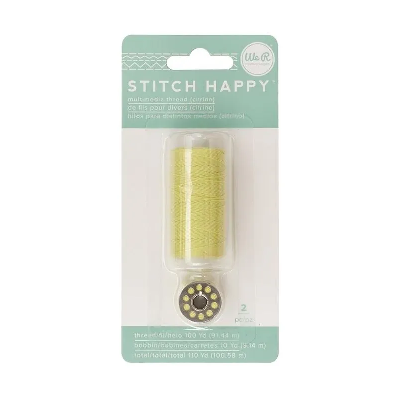 Linha Amarelo Cítrico Para Costura Papel E Tecido Stitch Happy We R