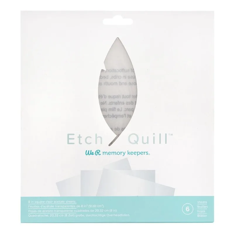 Folhas De Plástico Transparente Para Etch Quill We R - 20 X 20 Cm - 15 Unidades