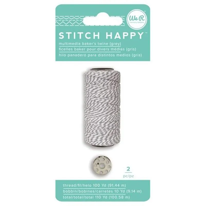 Linha Listrada Cinza Para Costura Papel E Tecido Stitch Happy We R