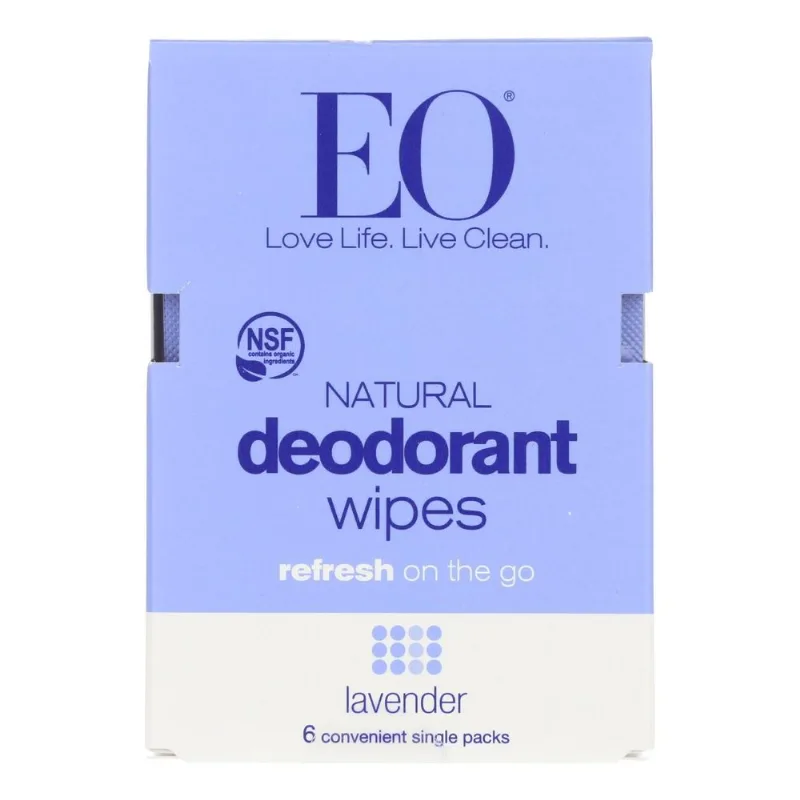 Toalhetes Desodorantes Eo Products Lavender Case, 12 Pacotes X 6 Unidades