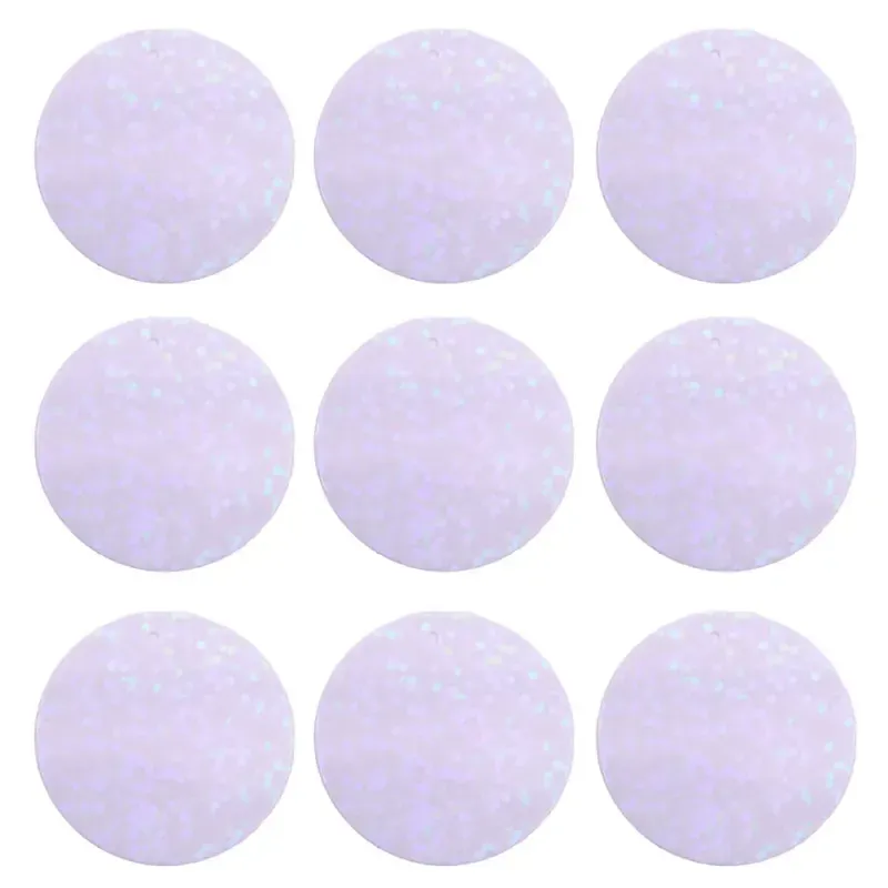 Lantejoula com Furo 30MM em PVC com 500G 1002 - Holografico Branco