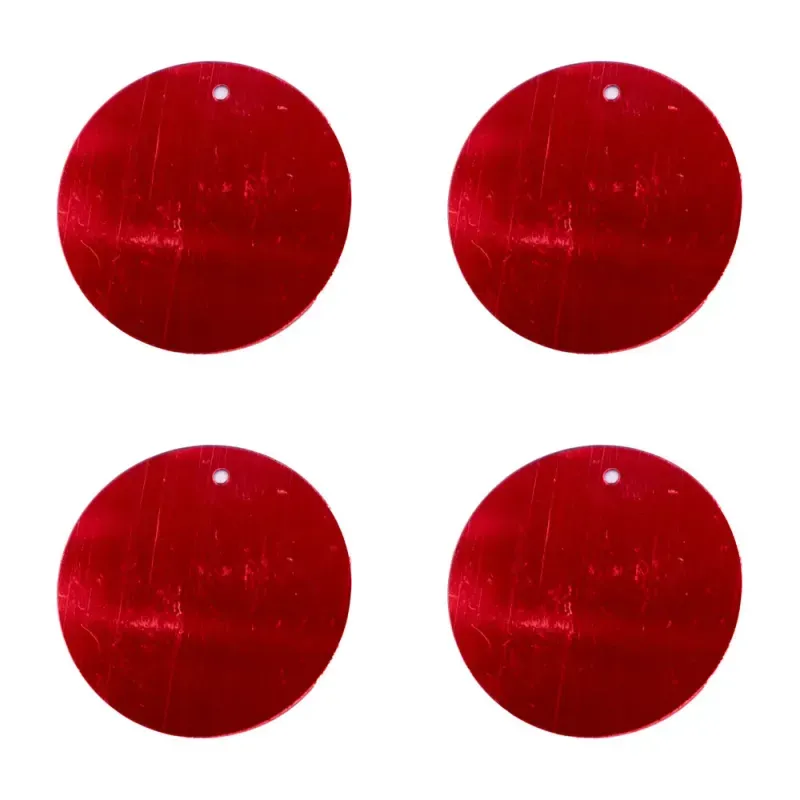 Lantejoula com Furo 30MM em PVC com 500G 201 - Vermelho