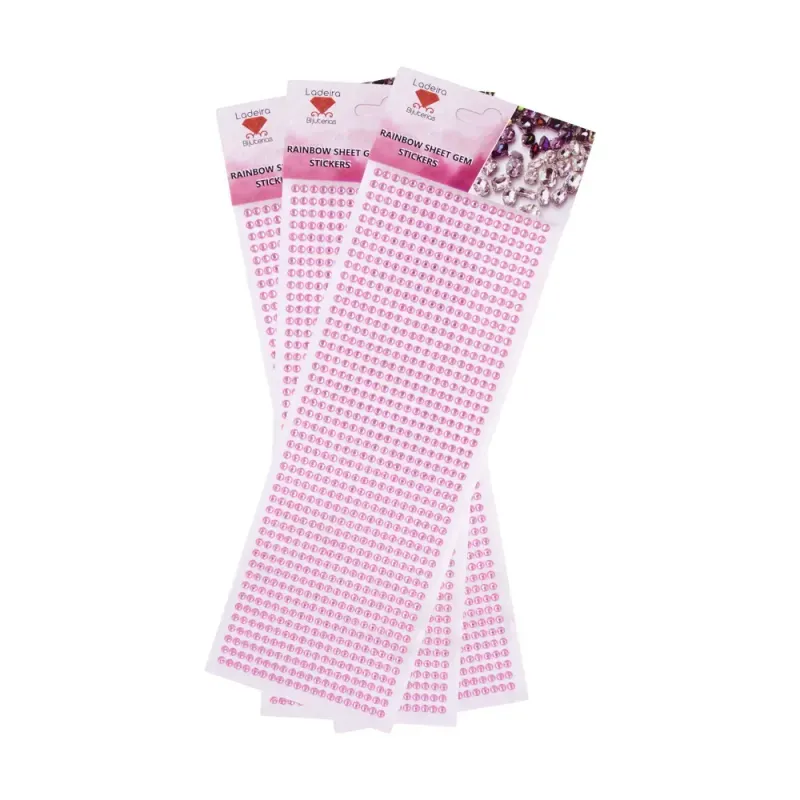Cartela Adesiva de de Chaton 04MM C/12 Cartelas em Acrilico 217 - Rosa Bebe