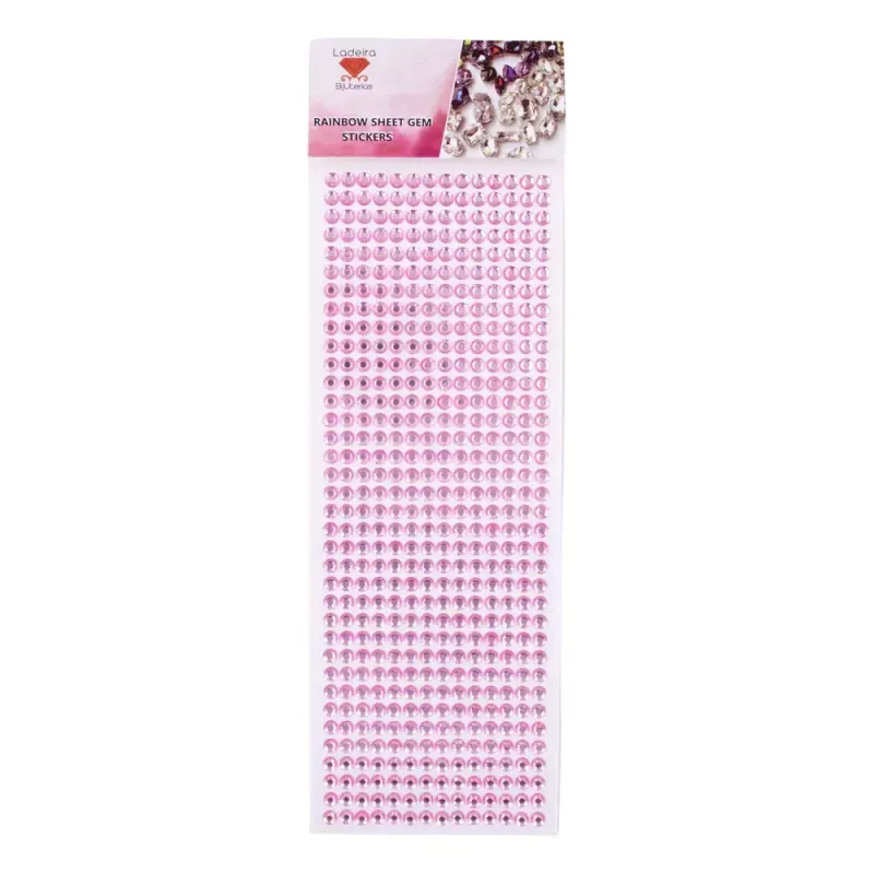 Cartela Adesiva de de Chaton 06MM C/12 Cartelas em Acrilico 217 - Rosa Bebe