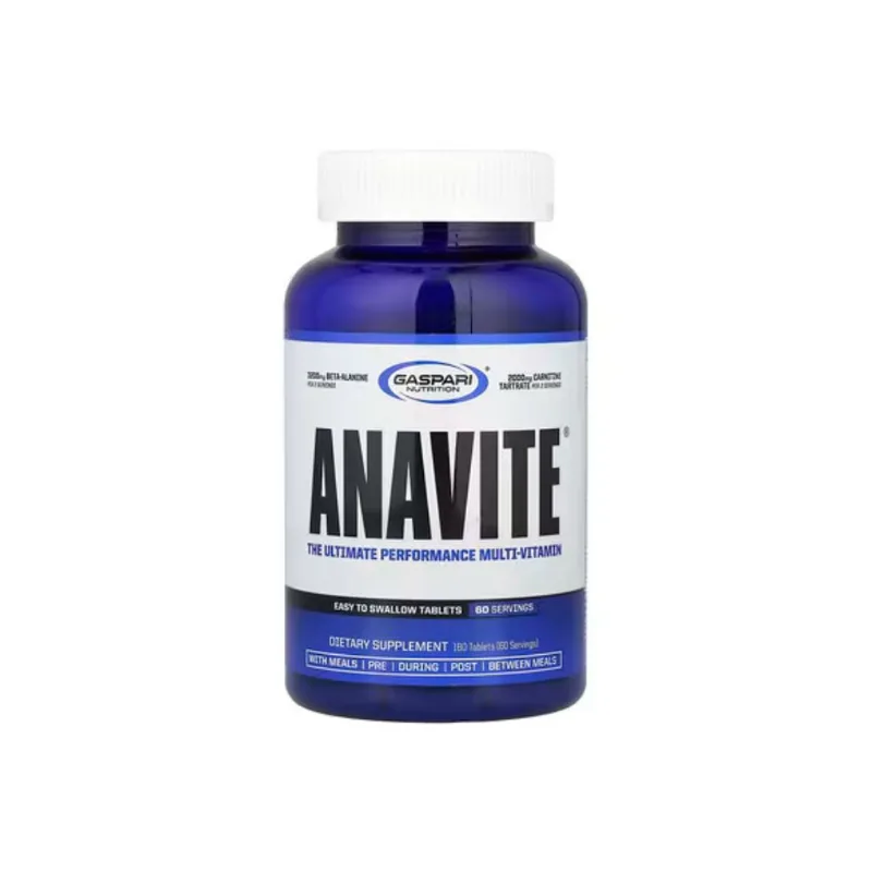 Multivitaminico Anavite Gaspari Nutrition 180 Tabletas con 3200Mg beta alanina 2000Mg Carnitina