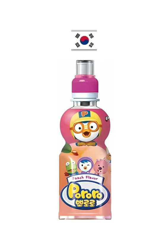 PALDO REFRESCO PORORO PESSEGO 235ml - Bebida de pêssego. Origem: Coreia do Sul