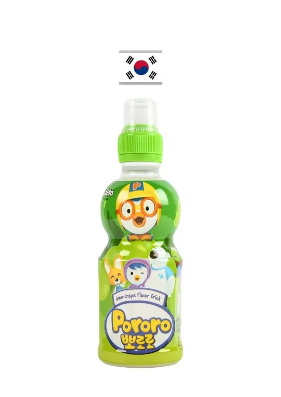 PALDO REFRESCO PORORO UVA VERDE 235ml - Refresco sabor uva verde pororo. Origem: Coreia do Sul