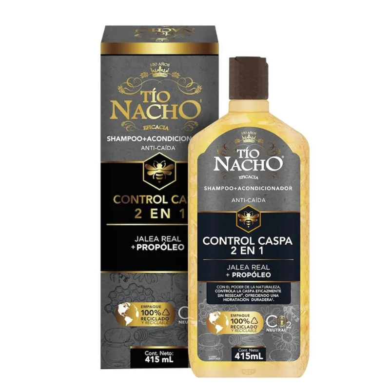 Shampoo Tío Nacho Control Caspa 2 en 1 x 415 ml