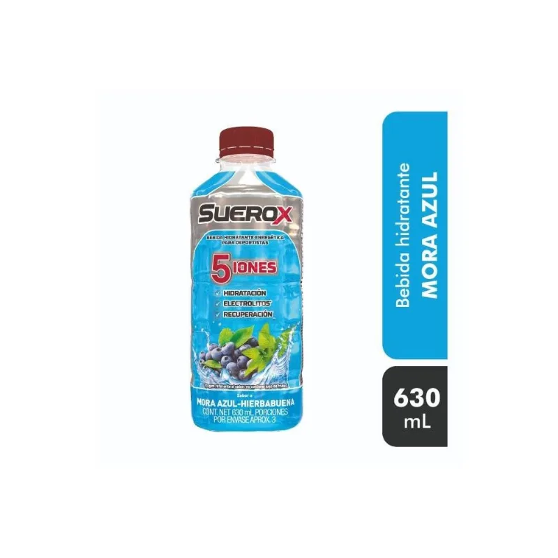 Bebida Hidratante Energética Suerox Sabor Mora Azul 630 Ml