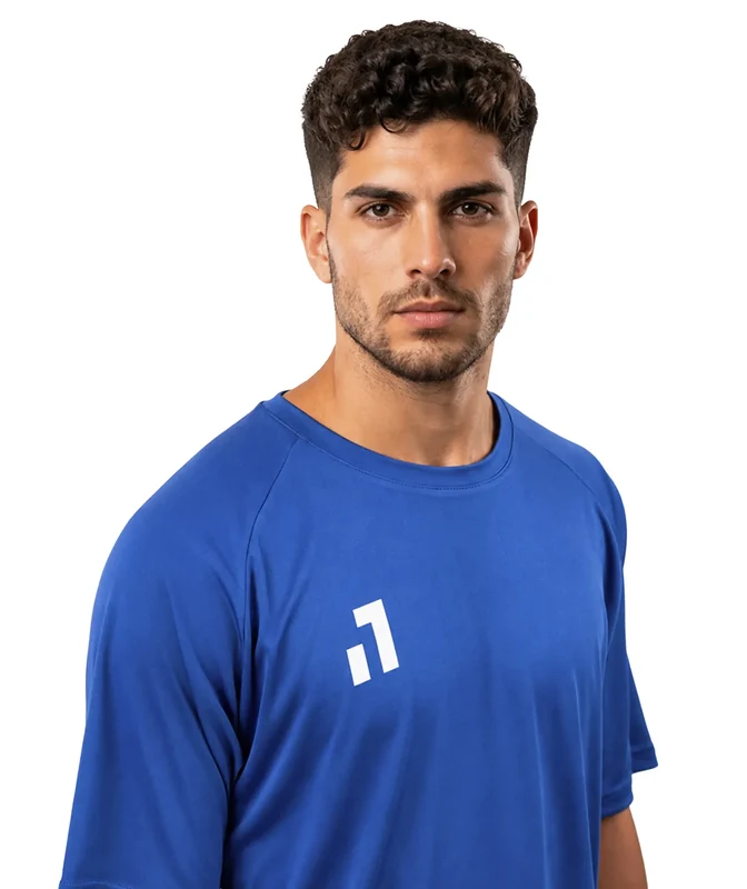 Camisa Lisa Manga Curta Adulto Azul / G
