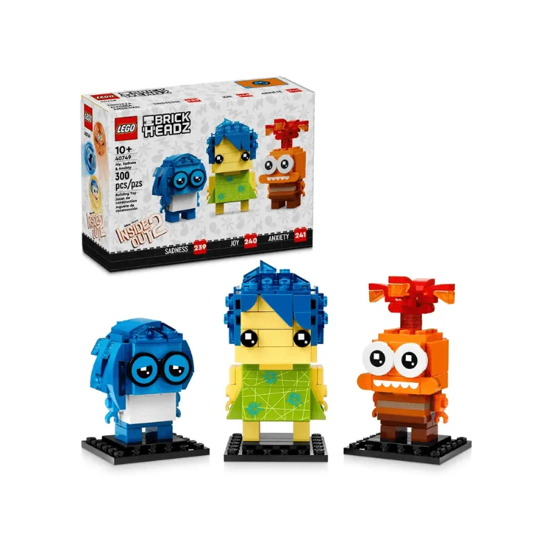 LEGO Alegría, Tristeza y Ansiedad Tripack BrickHeadz 40749