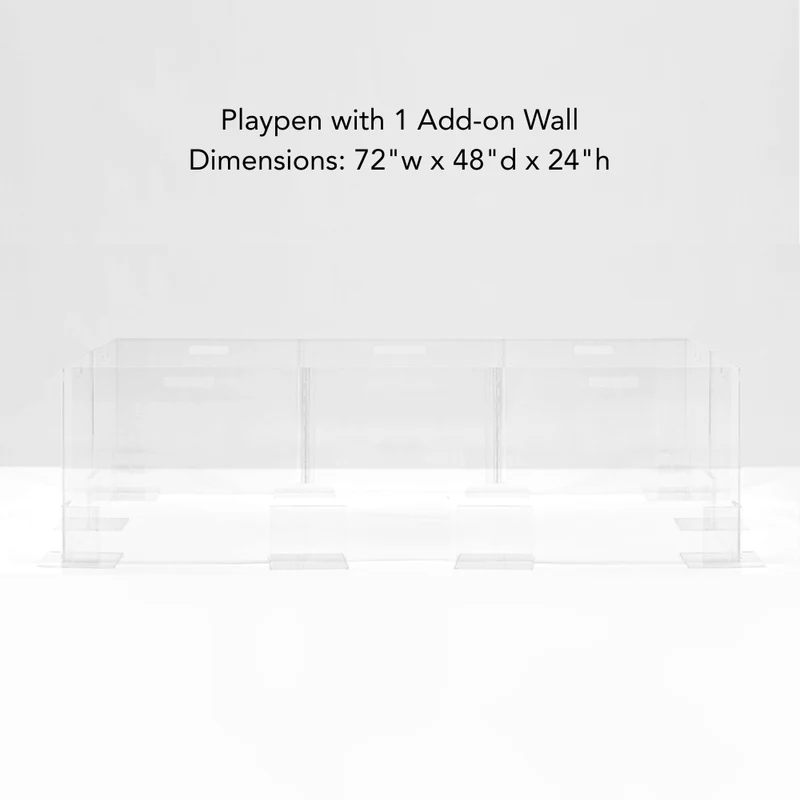 Clear Step-Over Pet Playpen , 24" High Plus 1 wall