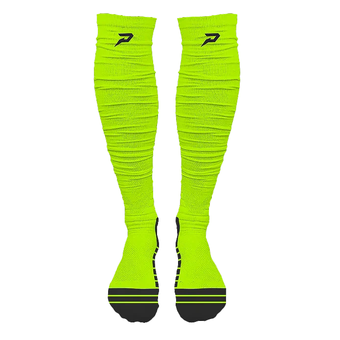 Phenom Elite Quantum Knit Extra Long Padded Scrunch Socks Slime Green / Youth