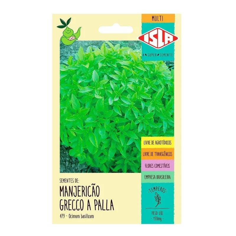 Sementes Manjericão Grecco A Palla Isla, 0,15g - Embalagem Com 20 Unidades