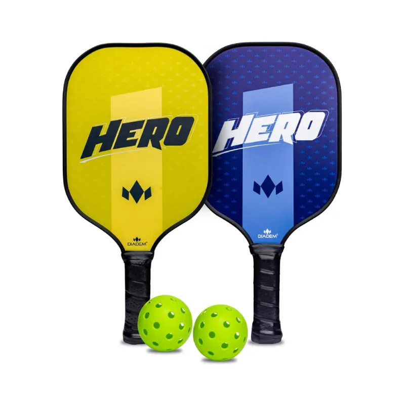 Kit Starter Pickleball 2 Raquetes 2 Bolas Diadem Hero