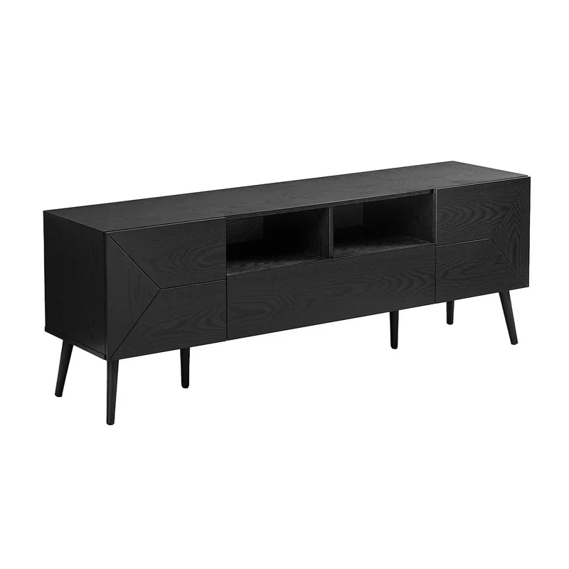 TV Stand With Storage Drawer Black