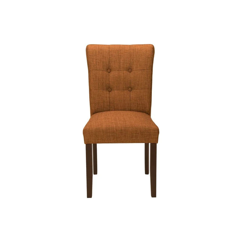 Modern Compact Design Upholstered Dining Chair (Set of 2) Orange