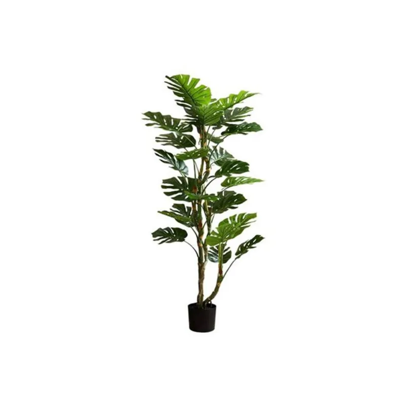 Monarch Specialties 61-in Tall Indoor Decorative Artificial Monstera Tree in Black Pot