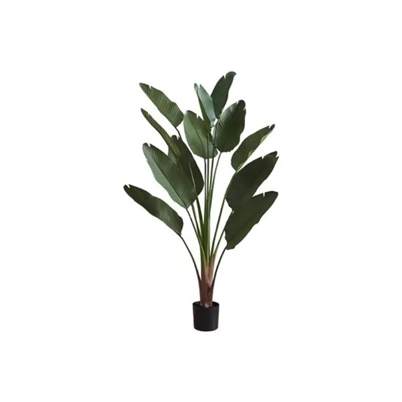 Monarch Specialties 83-in Artificial Bird of Paradise Plant in Black Pot