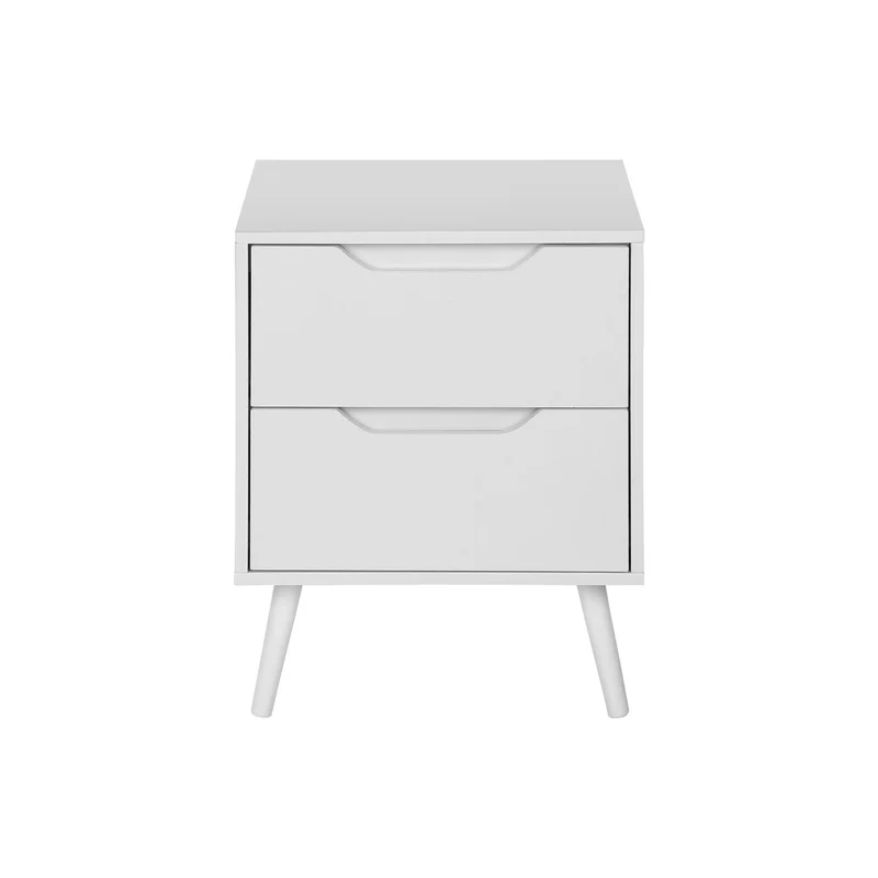 Modern Accent Table With Storage Drawers White