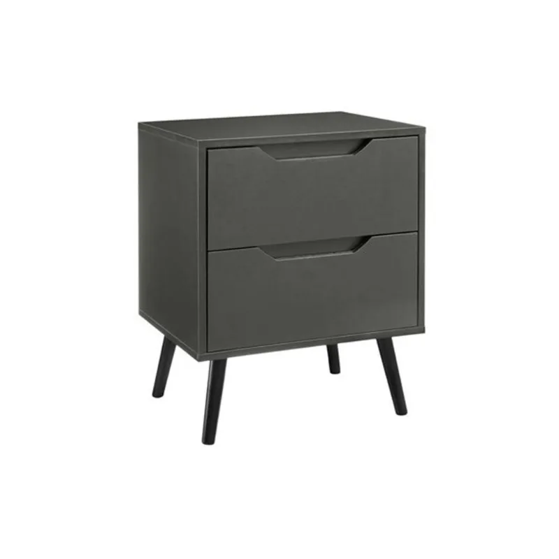 Monarch Specialties 24-in H Dark Grey Laminate 2-Drawer Contemporary End Table