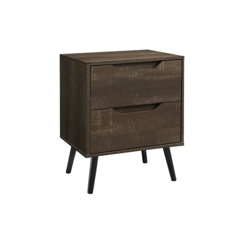 Monarch Specialties 24-in H Dark Brown Laminate 2-Drawer Contemporary End Table