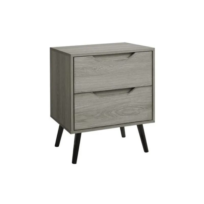 Monarch Specialties 24-in H Taupe Laminate 2-Drawer Contemporary End Table