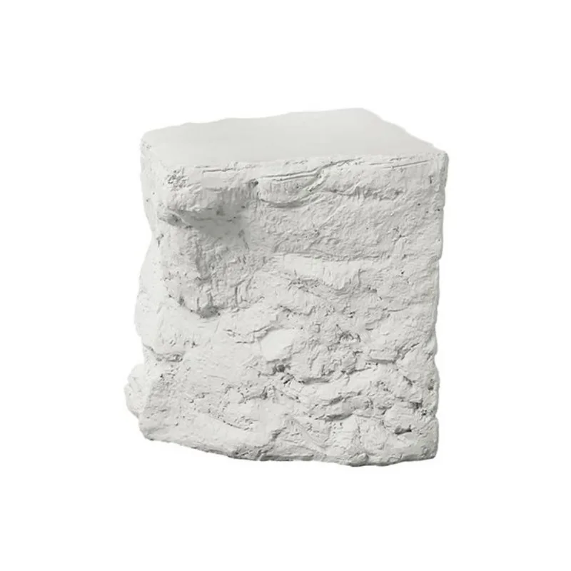 Monarch Specialties 25-in White Square Indoor/Outdoor Accent Table - Natural Rock Look
