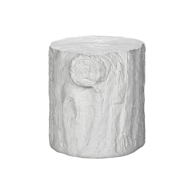 Contemporary Round Accent Table, Indoor / Outdoor White