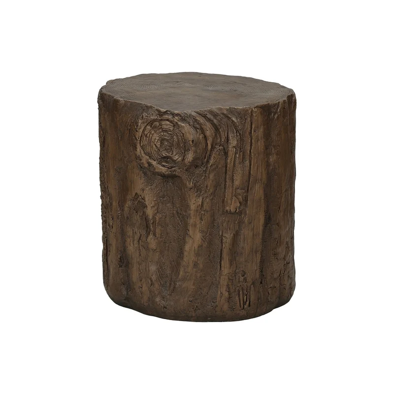 Contemporary Round Accent Table, Indoor / Outdoor Dark Brown