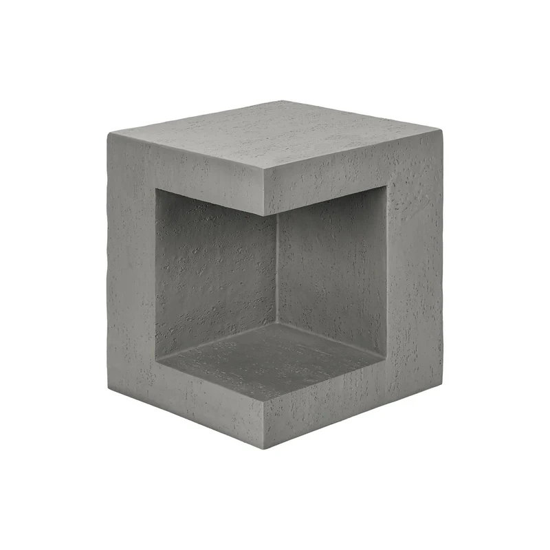 Contemporary Square Accent Table Indoor / Outdoor Gray