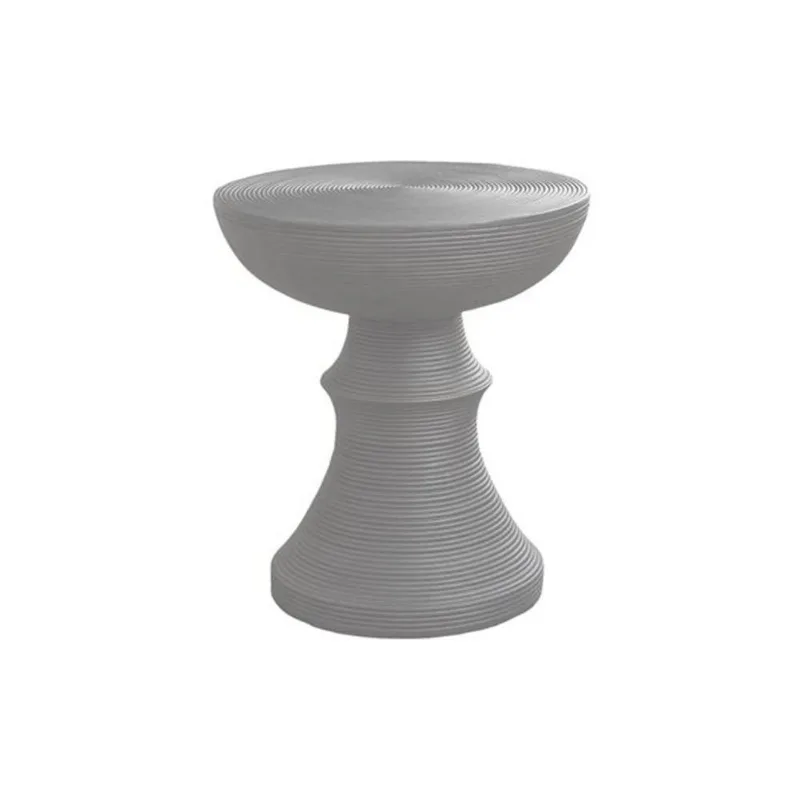Monarch Specialties 25-in Grey Round Ribbed Bowl Indoor/Outdoor Accent Table