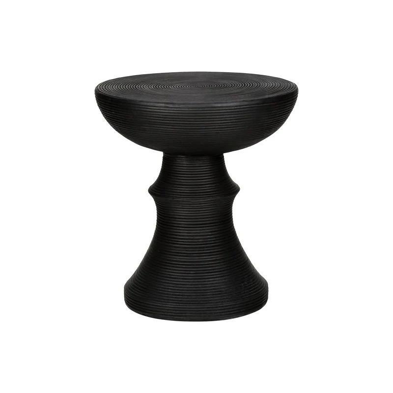 Round Accent Table, Indoor Outdoor - Black