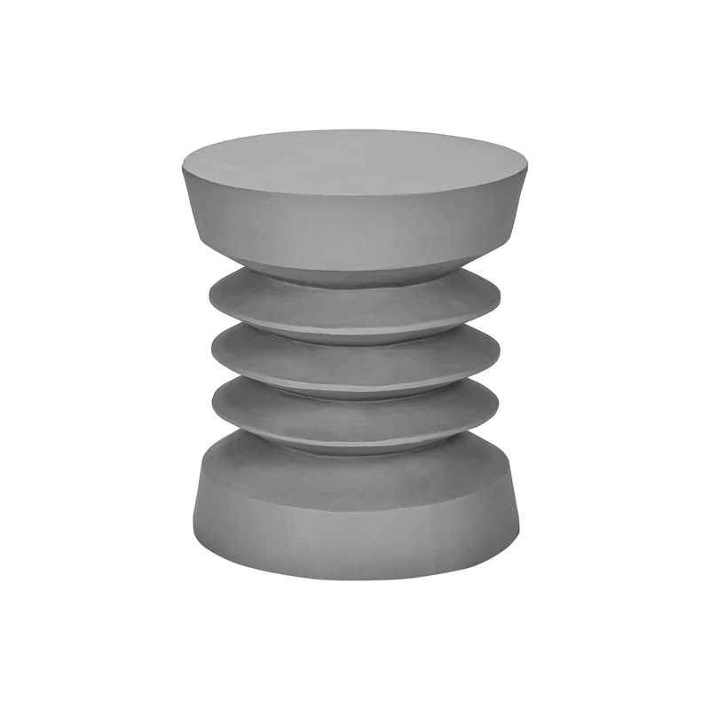 Contemporary Round Accent Table Indoor / Outdoor Gray